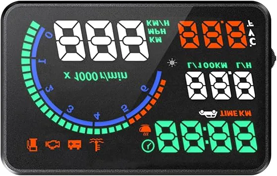 Head-up-display for bil, HUD, digital hastighetsmätare, varvtalsmätare, vattentemperaturmätare, vindrutsprojektor, elektroniska biltillbehör