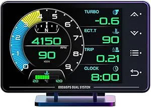 BJdfgE Nyaste Display OBD+GPS HUD Bil Multifunktionsmätare Vatten