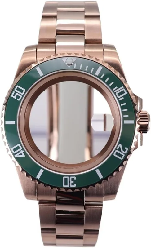 1 st 20ATM 40 mm roséguldfärgad klockarmband safirglas for NH35 NH36 NH34NH38 4R36 NH70 urverk GMT SUB