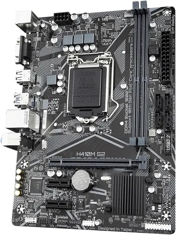 Spelmoderkort Fit For GIGABYTE H410M S2 Moderkort Intel H410 Socket 1200 DDR4 mATX VGA Kärna USB 3.2