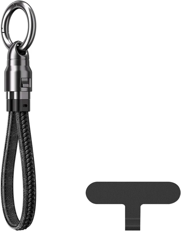 PD240W Nyckelring Snabbladdningskabel 2-i-1 för Bärbar Surfplatta, Resor, Zinklegering Mikrofiber Flätad 8,66" Krok