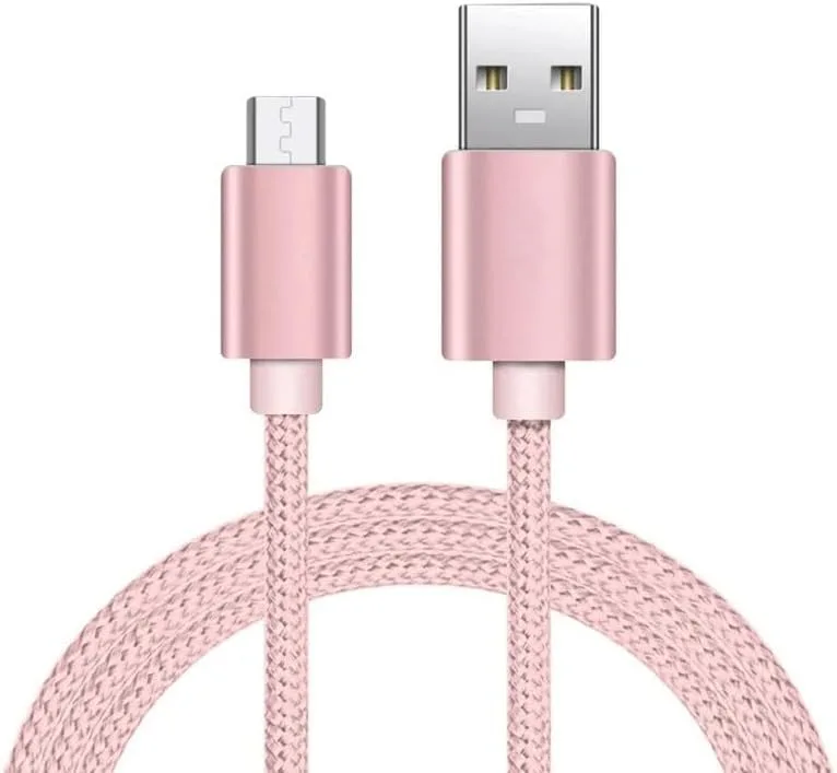 Flätad USB-kabel laddningskabel / laddare strömkabel kompatibel med Netgear Arlo Q Plus kamera