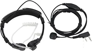 Walkie Talkie K Head 2-stifts sträckbar halskontroll akustiskt rör-headset med finger Ppt Passar for Baofeng for Kenwood UV5R-radio
