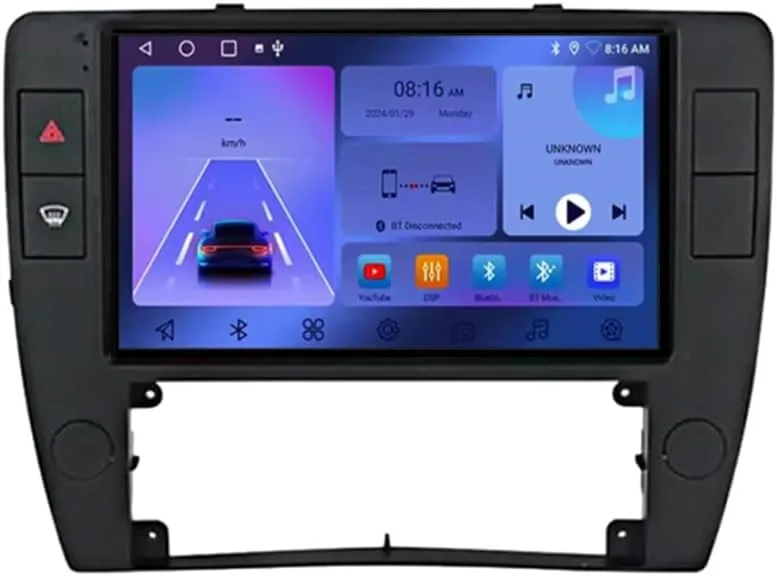 Trådlös Carplay & Android Auto Skärm för Passat Bilradio GPS-navigering Röststyrning 4 Core Wifi 1G+32G,2000-2005