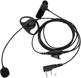 2 Pin D-Shape Tactical Headset PTT Mic Öronkrok Öronsnäcka Hörlur