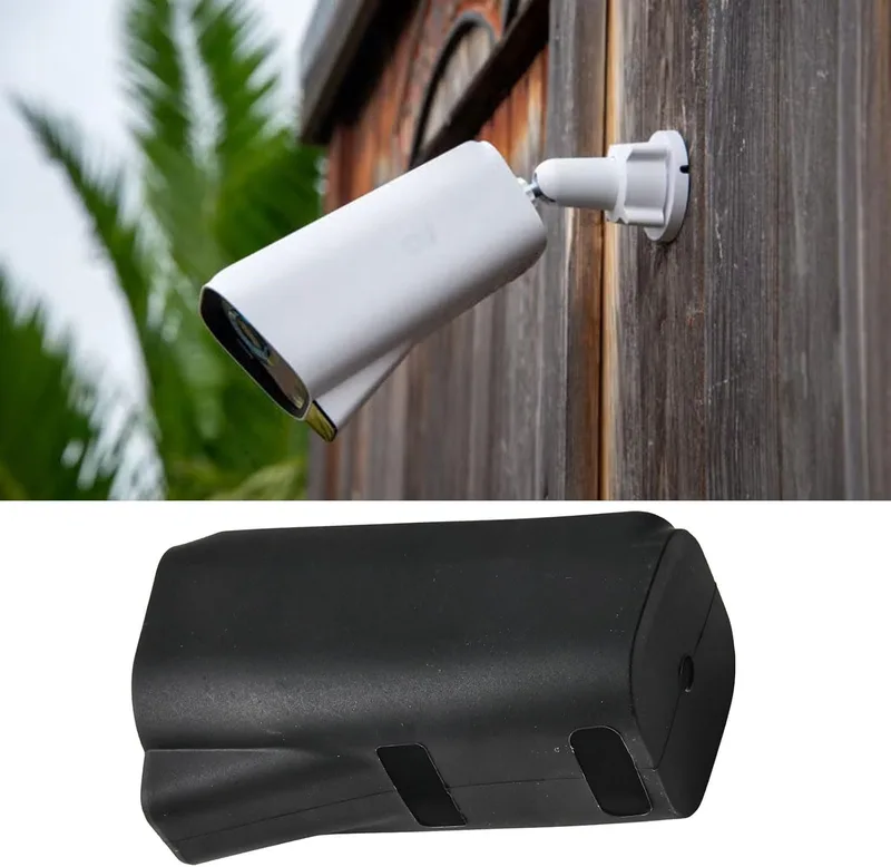 Silikonkameraskydd för EufyCam S3 Pro, svart skyddande skal med enkel installation, väderbeständigt skal
