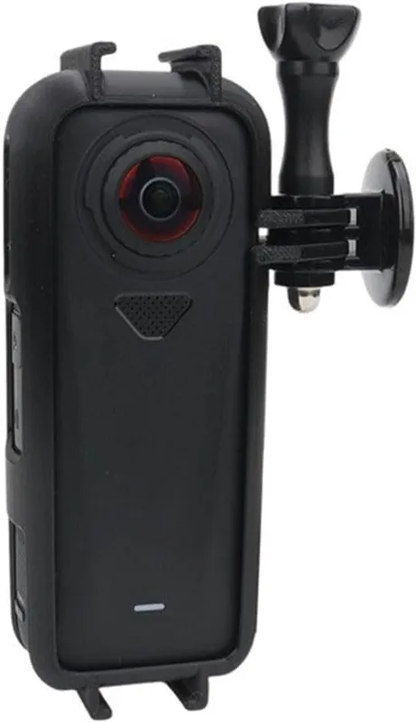 utökad kall skoram för Insta360 X4 Air, vertikal horisontell silikonmontering med adapter, dubbel varm sko för mikrofonljus, svart