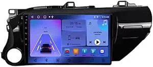 Trådlös Carplay & Android Auto Skärm för Toyota Hilux Bilradio GPS-navigering Röststyrning 4 Core Wifi 1G+32G