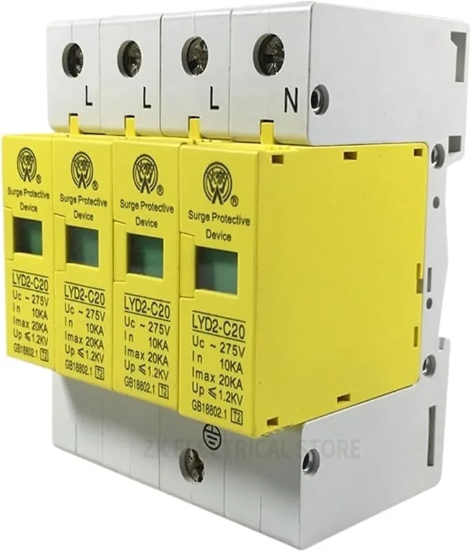 C20-4P 10KA ~ 20KA ~ 275V 385V 420V AC SPD hushållsöverspänningsskydd