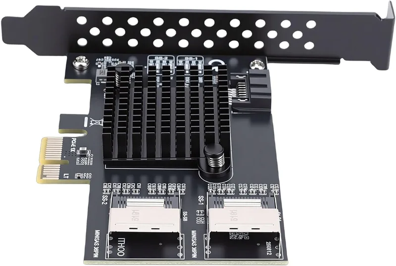 PCIe Till 2-portars MiniSAS-expansionskort, 9 Seriella ATA-portar 6 Gbps-adapter med Lågprofilfäste, för NAS-datorserver