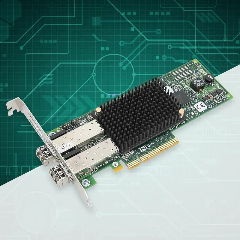 Bewinner LPE12002 8 Gb Dual Channel HBA-kort, Dual Port Fiber Channel Host Bus Adapter med PCIe 2.0-stöd för Serverkonso