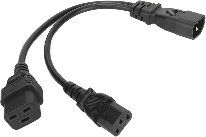 Enkel IEC 320 C14 Till C19 C13 Splitter Strömsladd Stabil överföring för LCD-skärmar, Handvärmare, Kompakt och Portabel