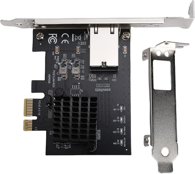 Sxhlseller 10 Gb Ethernet-kort, PCIe 4.0 X1-nätverksadapter, RTL8127AT-kontroller, 10 Gigabit NIC för Desktop PC Server