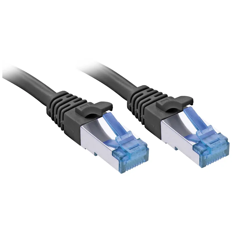 LINDY 47417 RJ45 Nätverkkabel, Patchkabel CAT 6A S/FTP 7.50 m Svart 1 st