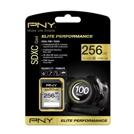 PNY SDXC-minneskort 256 GB, klass 10, UHS-I