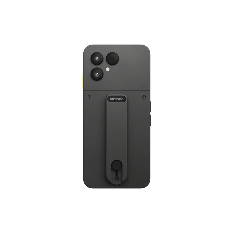 Fairphone - Baksidan med fingerloop för mobiltelefon - horisont svart