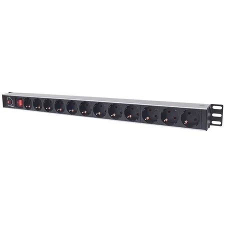 Intellinet 714044 19-tums eluttagslist för rack 1U
