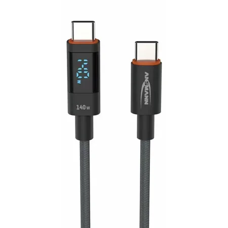 ANSMANN USB-C till USB-C laddkabel 120 cm 140 W antracit