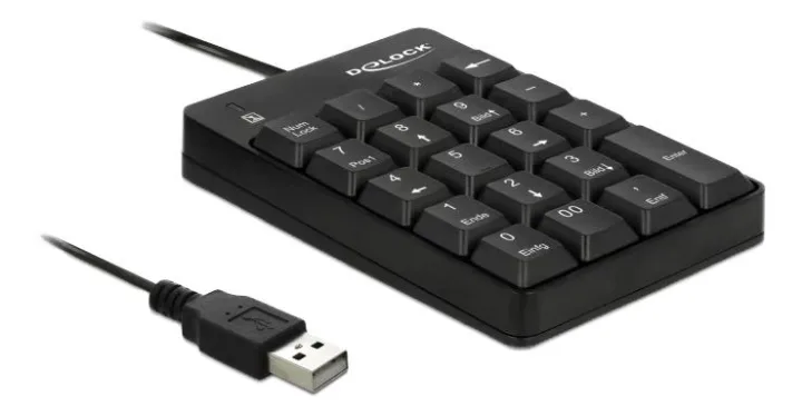 DeLOCK USB-knappsats, 19 tangenter, svart