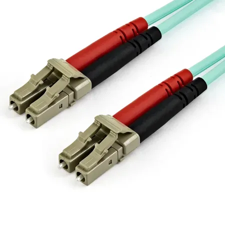 StarTech.com 15 m OM4 LC till LC multimode-fiberpatchkabel, aqua