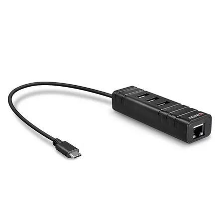 Lindy 43249 interface hub USB 3.2 Gen 1 (3.1 Gen 1) Type-C 5000 Mbit/s Sort