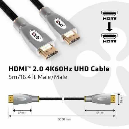 Club 3D CAC-2312 HDMI-kabel med Ethernet, 5 m