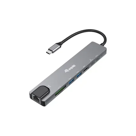 Equip USB-C-adapter till HDMI, GbE, 3xUSB3.2 Gen1, SD/TF, PD 100W