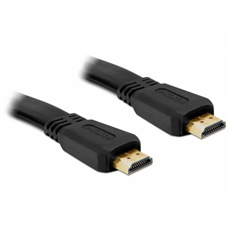 Delock HDMI-anslutningskabel 82672, 5 m, svart, platt