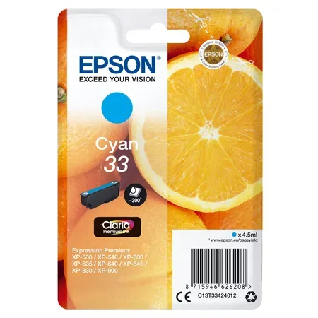 Epson 33 cyan originalbläckpatron