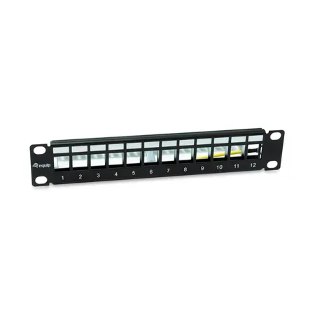 Equip patchpanel 12 portar RJ45 Cat6A 10 tum FTP, 1U, svart