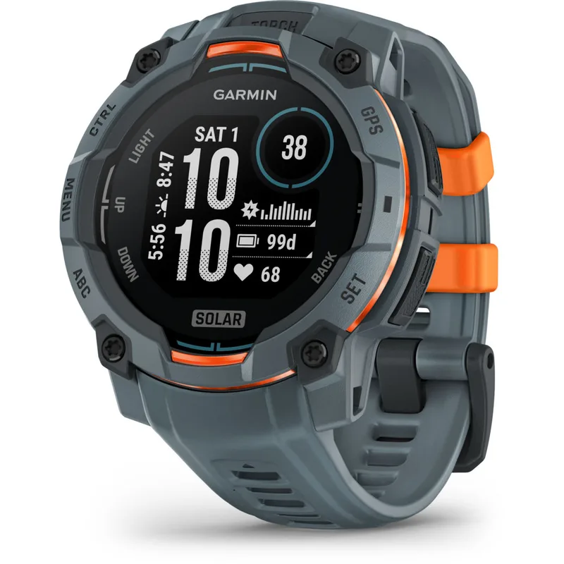 Instinct 3 – 45 mm, Solar, Black with black band