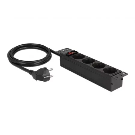 Delock grenuttag, 4 uttag, 3500 W, svart