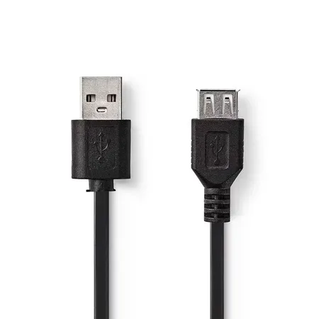 Nedis USB 2.0-kabel, USB-A hane till USB-A hona, 2 m