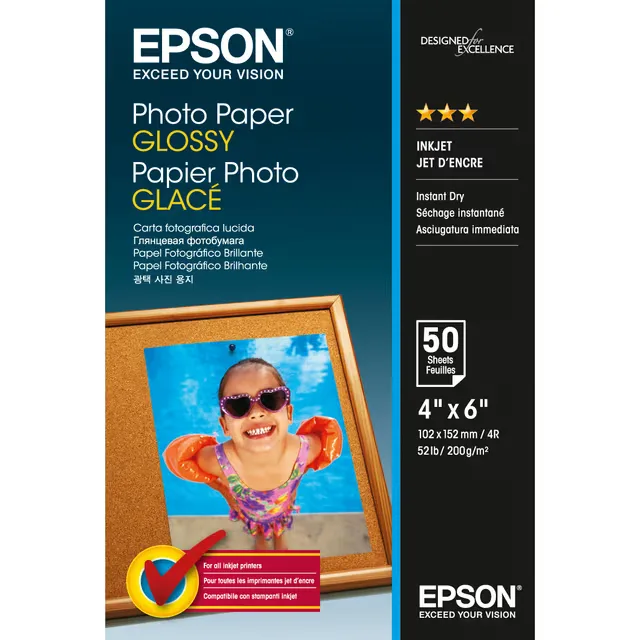 Epson fotopapper C13S042547 10x15 cm glansigt, 50 ark
