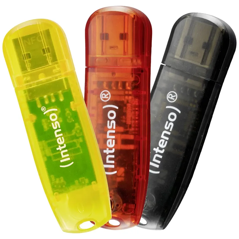 Intenso Rainbow Line USB-minne 32 GB Gul, Röd, Svart 3502483 USB 2.0