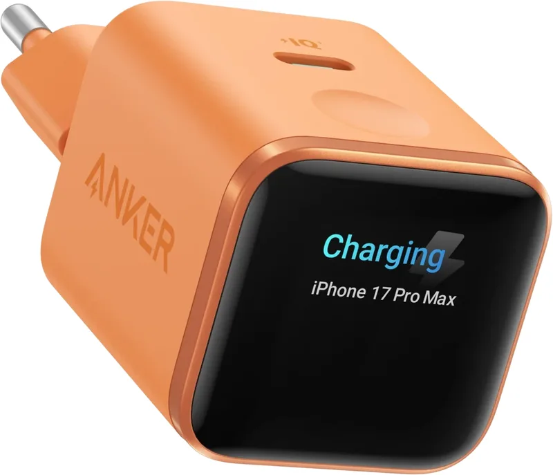 Anker Nano Charger Smart Display 45W Orange