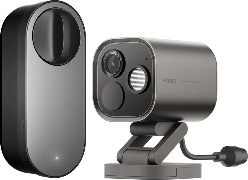 Aqara Smart Lock U200 Lite Svart + G5 Pro Camera Hub PoE Grå