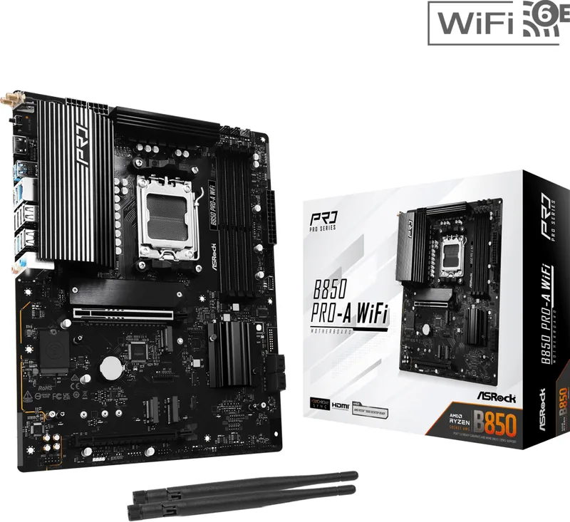 ASRock B850 Pro-A moderkort, ATX, AM5