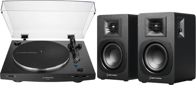 Audio Technica AT-LP3XBT Skivspelare Svart + SP3X Högtalare
