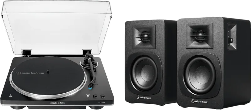 Audio Technica LP70XBT Skivspelare Svart + SP3X Högtalare
