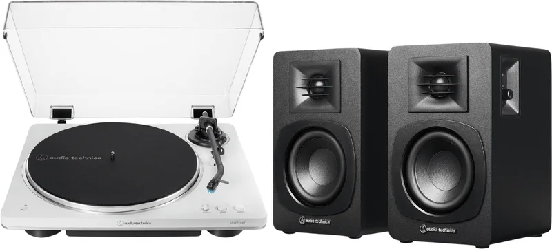 Audio Technica LP70XPT Skivspelare Vit + SP3X Högtalare