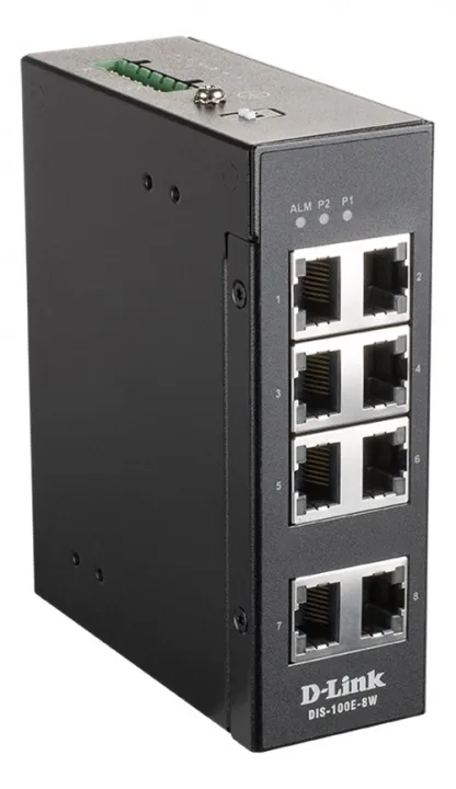 D-Link DIS-100E-8W switch, 8 portar, ohanterad