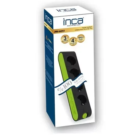 INCA grenuttag IPW-44SY3, svart, 3 m
