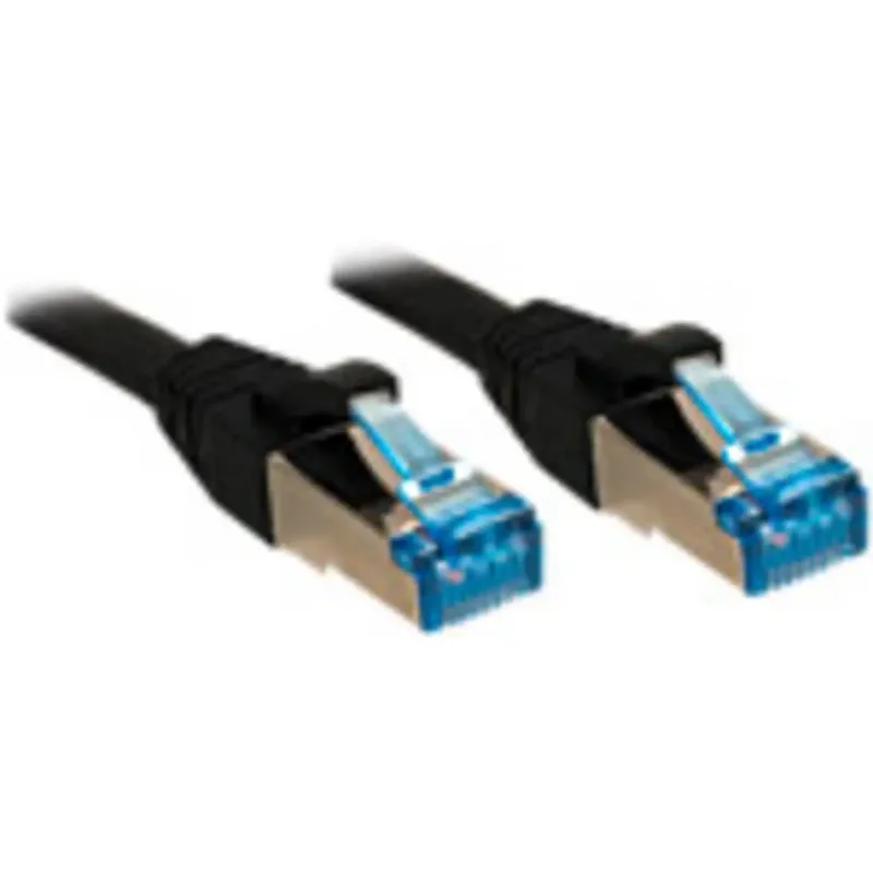 LINDY 47181 RJ45 Nätverkkabel, Patchkabel CAT 6A S/FTP 5.00 m Svart Halogenfri 1 st