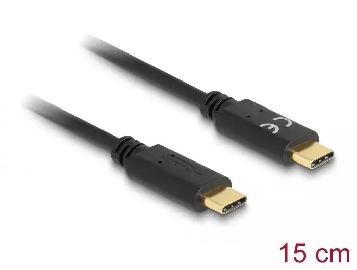 DeLOCK USB-C-laddkabel, 15 cm, PD 5 A med E-Marker