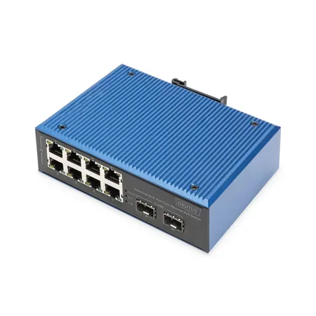 Digitus INDUST 8+2-P PoE-switch, ohanterad, 2 SFP-portar