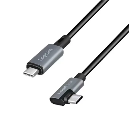 LogiLink USB-C-kabel vinklad 2,0 m svart
