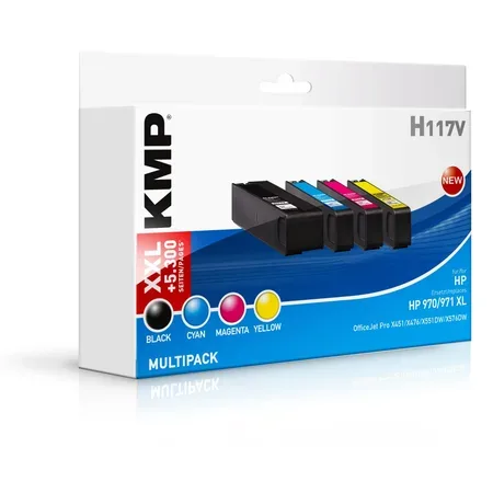 KMP MULTIPACK H117V 4-pack bläckpatroner, svart, gul, cyan, magenta, kompatibla
