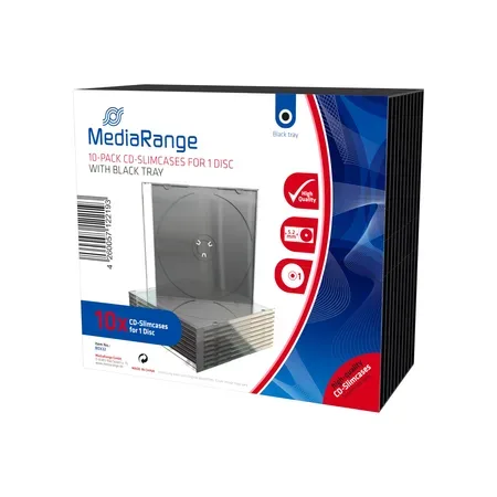MediaRange CD-slimfodral, svart och transparent