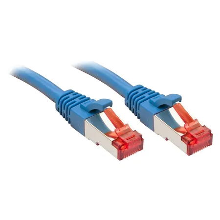LINDY 47718 RJ45 Nätverkkabel, Patchkabel CAT 6 S/FTP 1.50 m Blå guldpläterad kontakt 1 st
